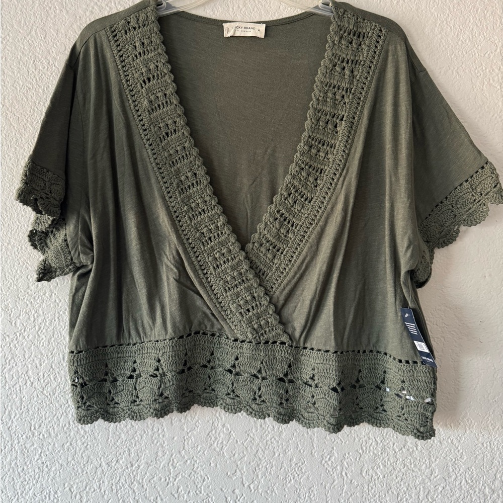 Lucky Brand Green Knit Top